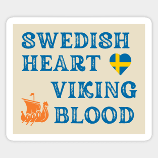 Swedish Heart Viking Blood. Gift ideas for historical enthusiasts. Sticker